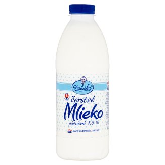 Babička Čerstvé mlieko polotučné 1,5 % 1 l