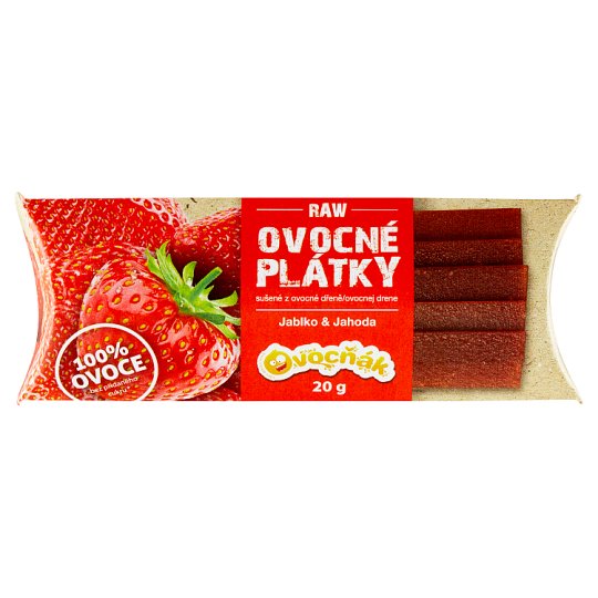 Ovocňák Raw ovocné plátky jablko & jahoda 20 g