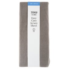 Tesco Home Easy Care Grey Jersey Sheet 180 x 200 cm