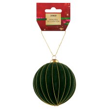 Tesco Green Flocked Bauble