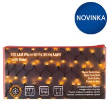 Snow Meister SM2565 100 LED multifunkční teplý biely svetelný reťazec s časovačom