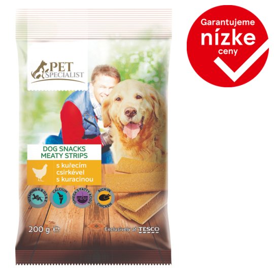 Tesco Pet Specialist Dog Snacks Meaty Strips with Chicken 200 g Tesco