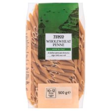 Tesco Penne bezvaječné celozrnné semolinové sušené cestoviny 500 g