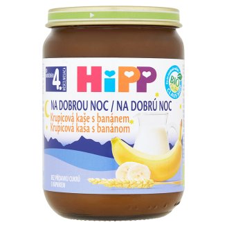 HiPP Bio krupicová kaša s banánom na dobrú noc 190 g