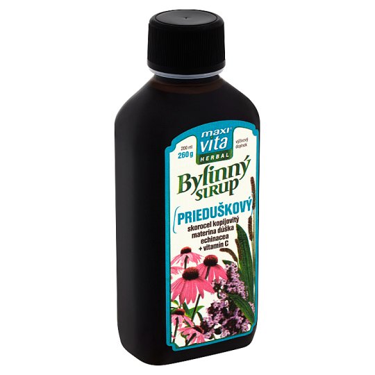 MaxiVita Herbal Bylinný sirup prieduškový výživový doplnok 200 ml