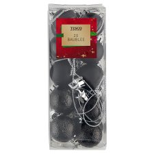 Tesco Black Mini Baubles 20 pcs