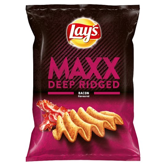 Lay's Maxx Fried Potato Chips with Bacon Flavoured 130 g Tesco Groceries