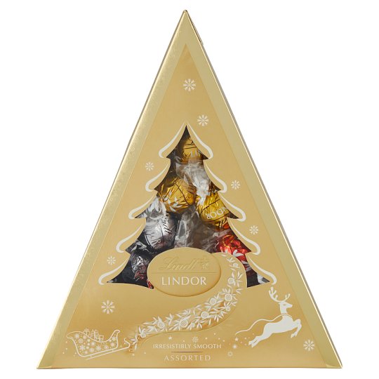Lindt Lindor Zmes mliečnej, bielej a horkej čokolády s jemnou tekutou náplňou 12 ks 125 g