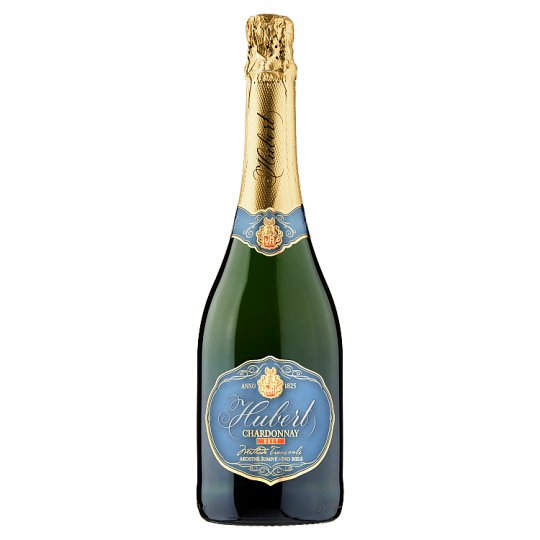 Hubert Chardonnay brut akostné šumivé víno biele 0,75 l