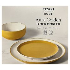 Tesco Home Aura Golden Dinner Set 12 pcs