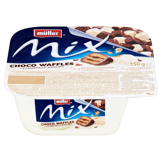 Müller Mix Choco Waffles jogurt sladený so smotanovou príchuťou 150 g