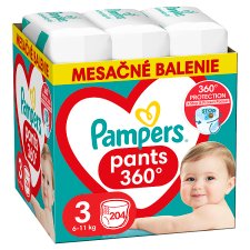 Pampers Pants Plienkové Nohavičky Veľkosť 3, 204 plienok, 6kg-11kg