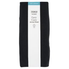 Tesco Home Easy Care Black Jersey Sheet 160 x 200 cm