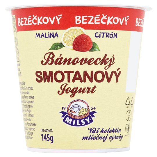 Milsy Bánovecký smotanový jogurt malina citrón 145 g