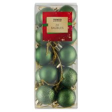 Tesco Green Mini Baubles 20 pcs