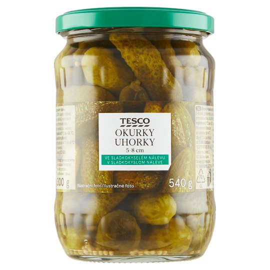 Tesco Cucumbers 5-8 cm in Sweet-Sour Brine 540 g