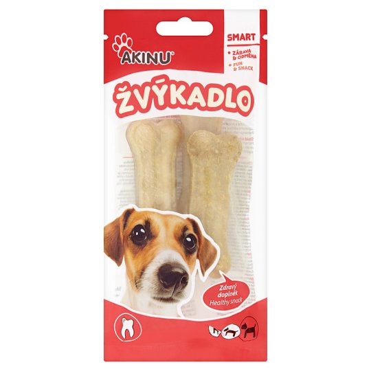 Akinu Žuvacia kosť prírodná z kože 8 cm 3 ks