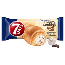 7 Days Super Max Cream & Cookies Croissant with Vanilla Flavour Filling with Cookie Pieces 110 g