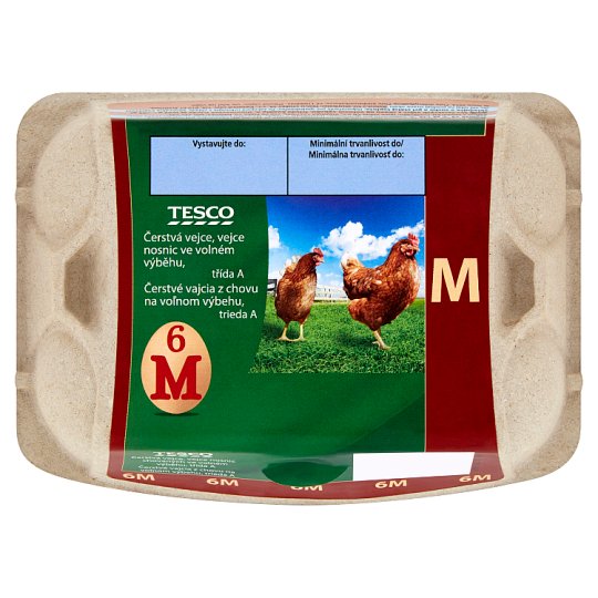 Tesco Čerstvé vajcia M 6 ks