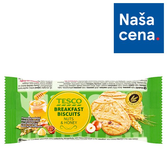 Tesco Viaczrnné cereálne sušienky s kúskami lieskových orechov a medom 50 g