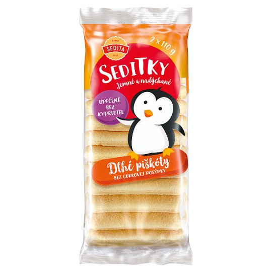 Sedita Seditky dlhé piškóty bez cukrovej posýpky 2 x 110 g (220 g)
