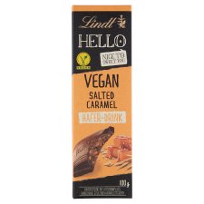 Lindt Hello Vegan Cocoa Slices with Oat Milk, Almond Paste and Salted Caramel 100 g