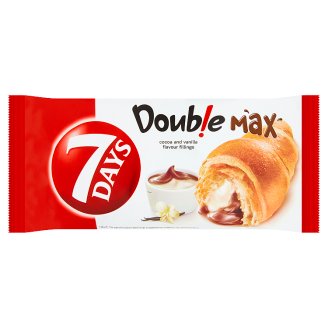 7 Days Double Max Croissant s kakaovou náplňou a s náplňou s vanilkovou príchuťou 80 g