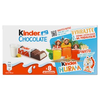 Kinder Chocolate tyčinky z mliečnej čokolády s mliečnou náplňou 8 x 12,5 g