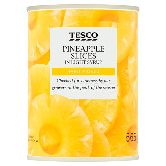 Tesco Ananás plátky v mierne sladkom náleve 565 g