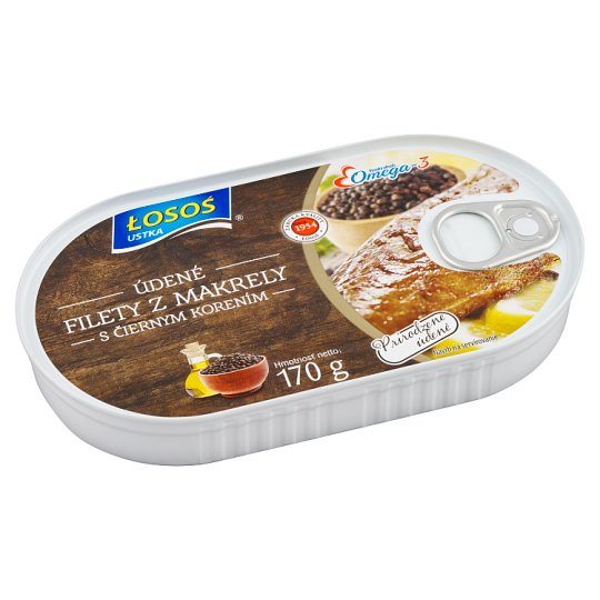 Łosoś Ustka Smoked Mackerel Fillets with Black Pepper 170 g Tesco