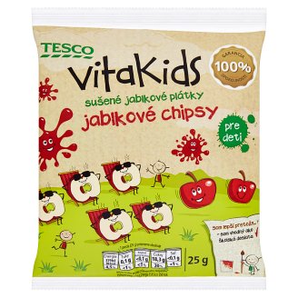Tesco Goodness Vitakids sušené jablkové plátky jablkové chipsy pre deti 25 g