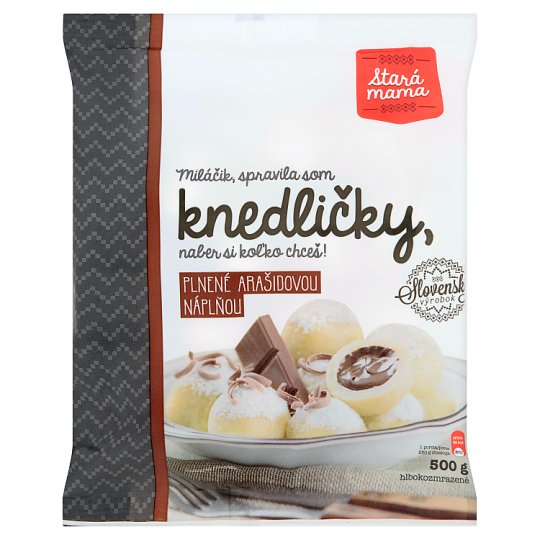 Stará Mama Knedličky plnené arašidovou náplňou hlbokozmrazené 500 g