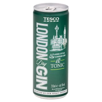 Tesco London Dry Gin & Tonic 250 ml