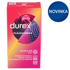 Durex Pleasuremax Regular Fit Ribbed Condoms 10 pcs