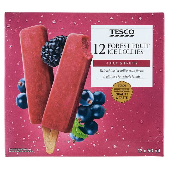 Tesco Forest Fruit Ice Lollies 12 x 50 ml (600 ml) Tesco Groceries