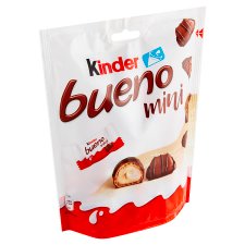 Kinder Bueno Mini oblátky plnené mliečnou a lieskovcovou náplňou v mliečnej čokoláde 18 ks 108 g