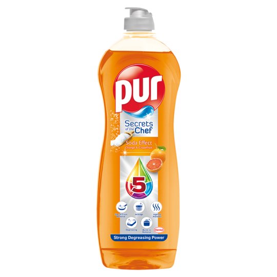 Pur Secrets of the Chef Soda Effect Orange & Grapefruit tekutý prostriedok na riad 900 ml