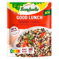Bonduelle Good Lunch sterilizovaná zmes šošovice beluga, bulguru, zeleniny, paradajok 250 g