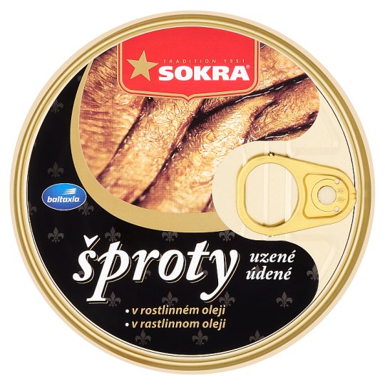 Sokra Šproty údené v rastlinnom oleji 160 g