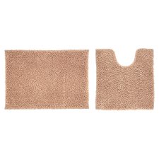 Tesco Home Drylon Pedestal & Bath Mat Set Taupe 2 pcs