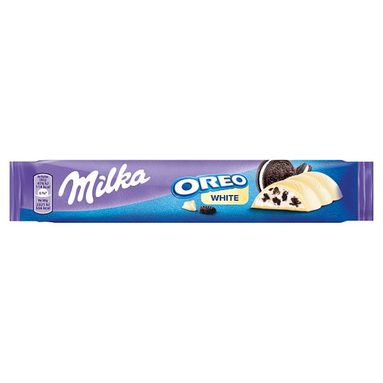 Milka Oreo White Biscuit Pieces And Milk Filling With Vanilla Flavour In White Chocolate 41 G 