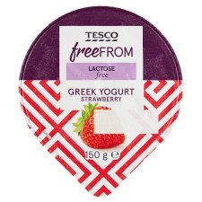 Tesco Free From Lactose Free Greek Yogurt Strawberry 150 g