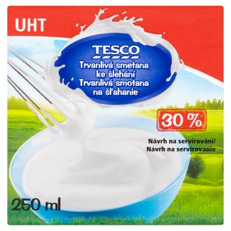 Tesco Trvanlivá smotana na šľahanie 30 % 250 ml
