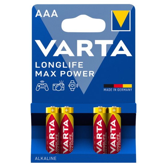 VARTA Longlife Max Power AAA alkalické batérie 4 ks