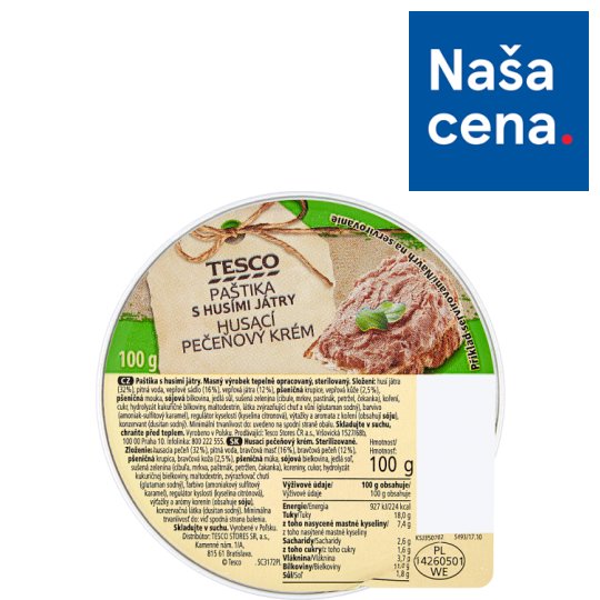 Tesco Husací pečeňový krém 100 g