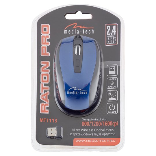 MediaTech Raton Pro MT1113B Hires Wireless Optical Mouse Tesco