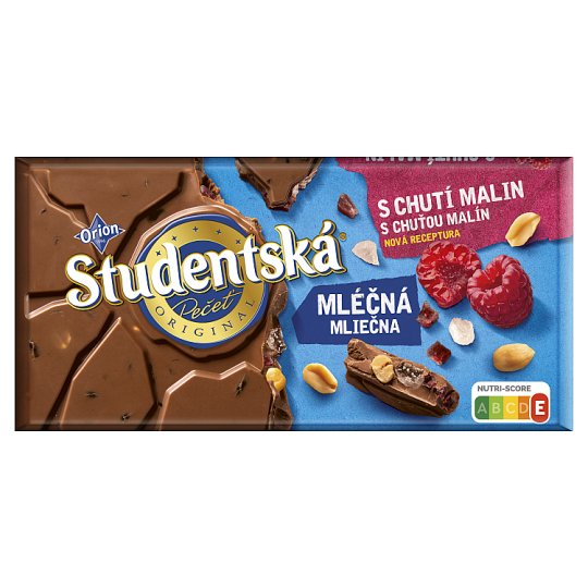 ORION ŠTUDENTSKÁ PEČAŤ mliečna malina 180 g