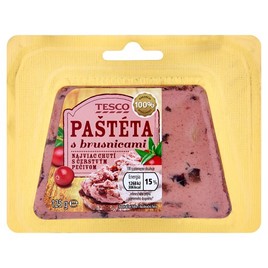 Tesco Paštéta s brusnicami 125 g