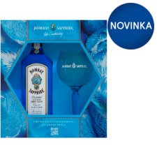 Bombay Sapphire London Dry Gin 40% 0,7 l + pohár