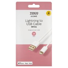 Tesco Home White kábel Lightning/USB 2 m